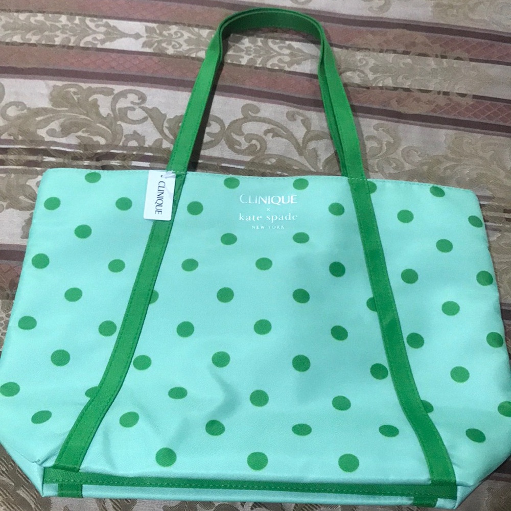 Kate Spade Green Polka Dot Tote Bag
